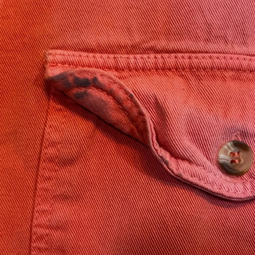 Biker Design Sturgis Buffalo Sleeveless Button Shirt‎ Men M Western Y2K Orange